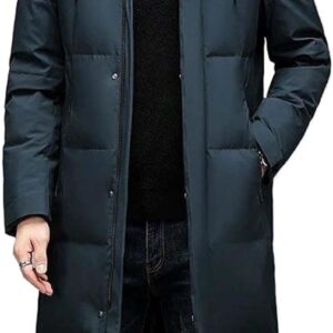 Winter Long Style Men’s Down Coat Warm Jackets Hat Detachable Men Thicken Jacket