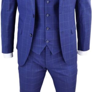 Mens 3 Piece Suit Royal Blue  Suit Classic Wedding Formal