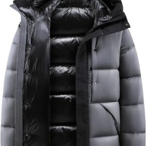 Down Jacket Men’s Thicken Hooded Coats Windproof Cold Proof Winter Warm Fluffy Overcoat For Male