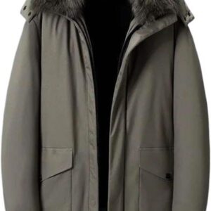 Liner Detachable Winter Wool Collar Down Jackets Men Loose Coat Parkas Hooded