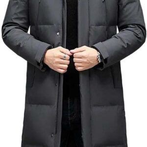 Winter Long Style Men’s Down Coat Warm Jackets Hat Detachable Men Thicken Jacket