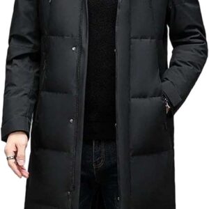 Winter Long Style Men’s Down Coat Warm Jackets Hat Detachable Men Thicken Jacket